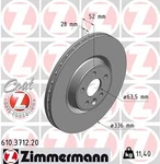 Zimmermann 610.3712.20 Standard Coat Disc Brake Rotor. Fixed Price $141.99.