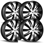(4) Mazzi 337 Edge 22X8.5 5X112/5X120 +35MM Black/machined Wheels Rims 22" Inch. Fixed Price $1252.96.