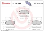 Brembo 10 003 Brake Pad Set, Disc For Chevrolet, (sgm), Daewoo,. Fixed Price $64.09.