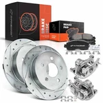 A-premium 8X Rear Drilled Brake Rotor & Pad + Caliper For Chevrolet Pontiac Olds. Fixed Price $156.99.