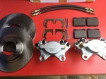 New Triumph Spitfire Or Herald Type 14 Front Brake Kit Calipers Pads Discs Hoses. Fixed Price $221.61.