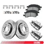 Front Brake Rotors Ceramic Pads + Calipers For 2006-2009 Chevy Trailblazer Envoy. Fixed Price $205.84.