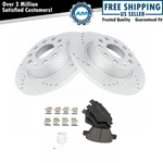 Rear Posi Ceramic Brake Pad & Performance Drilled Slotted Coated Rotor Kit. Fixed Price $69.73.