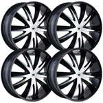 (SET-4) Mazzi Edge 22X8.5 5X112/5X120 35MM Black Machined Wheels Rims Inch. Fixed Price $1180.10.
