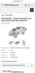 Gm 23341891 Caliper Assembly, Front Brake (w/o Pads & Bracket 2015-2020. Fixed Price $85.00.