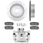 Rear Drilled Rotors Ceramic Pads & Left Brake Calipers For 2010-17 Chevy Equinox. Fixed Price $128.02.