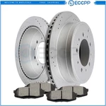 Fits 2010 - 2016 Toyota Tundra Rear Brake Rotors And Ceramic Pads Drilled & Slot. Fixed Price $102.33.