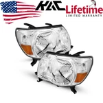 Kac Pair Headlights Assembly For 2005 -2011 Toyota Tacoma Chrome Housing Amber. Fixed Price $93.99.
