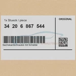 Genuine Bmw 34206867544 - Hex Bolt With Washer M12X1.5X33 Mini Series. Fixed Price $30.89.