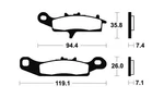 21595-SINTERED Brake Pads MO298 Tecnium Compatible With Kawasaki Kvf 700. Fixed Price $50.40.