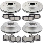 Front & Rear Drilled Rotors + Brake Pads For Toyota Tundra Sequoia Lexus LX570. Fixed Price $219.75.