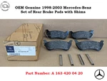 Oem 1998-2003 Mercedes-benz Ml 320 Cyl Set Of Rear Brake Pads A1634200420. Fixed Price $38.99.