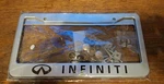 Lot Set Of Two 2 Audi Infiniti License Plate Frames Hardware Aluminum Black. Fixed Price $22.50.