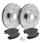 Front Drilled Brake Rotors + Pads 2015-2021 Ford Mustang. Fixed Price $143.59.