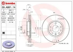 Brembo 09.A861.14 Brake Disc For Opel, Vauxhall. Fixed Price $58.81.