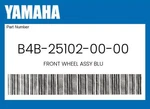 Yamaha Genuine Front Wheel Assy Blu B4B-25102-00-00. Fixed Price $312.85.