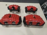 97-04 Corvette C5 Set Front, Rear Brake Calipers, Brackets Red 8660-R4. Fixed Price $365.00.