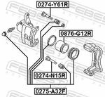For Febest 0274-Y61R Rear Caliper Slide Pin. Fixed Price $11.03.