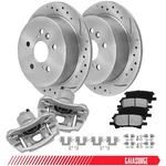 Rear Drilled Brake Rotor Pads + Calipers Fits 2006 2007 Toyota Highlander. Fixed Price $138.99.