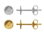 Sterling Silver Stud Posts With Pin For Gluing 5817 Cabochon Pearls * Many Sizes. Fixed Price $7.16.