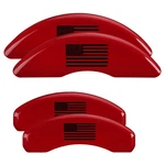 Red W/ Black Us Flag Mgp Front Rear Disc Brake Caliper Cover Set. Fixed Price $191.87.
