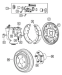 Genuine Mopar Rear Drum Brake Backing Plate Left 5191297AA. Fixed Price $49.07.