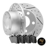 Rear Drilled-slotted Disc Brake Rotors & Ceramic Pads For Audi A6; Vw Passat 2WD. Fixed Price $69.00.