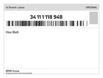 Genuine Bmw Hex Bolt 34-11-1-118-948 New. Fixed Price $14.22.