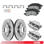 Front Brake Rotors Calipers Pads For Chevy Traverse Gmc Acadia 2007-2016. Fixed Price $260.99.
