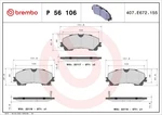 Brembo 56 106 Brake Pad Set, Disc For Infiniti (dfac) Niss. Fixed Price $89.55.