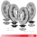 Front And Rear Drilled Slotted Disc Rotors Brake Pads 2013 2018 Ford C-max. Fixed Price $156.99.