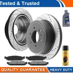 Rear Drill Slot Brake Rotors Ceramic Pads Ford F-150 Lincoln Mark Lt W/fluid. Fixed Price $217.48.