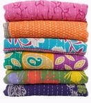 Indian Mix Lot Whole Sale Tribal Kantha Quilts Vintage Cotton Bed Cover Throw... Fixed Price $49.99.
