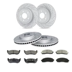 Front Rear Drilled Slotted Rotors Brake Pads For 2002-2005 Explorer Mountaineer. Fixed Price $174.59.