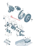 Audi A8 Rear Brake Caliper Housing And Servomotor 4H0615404A. Fixed Price $708.00.