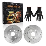 Front Drilled + Slotted Brake Rotor Kit For Chevrolet Silverado 1500 2005-2019. Fixed Price $93.02.