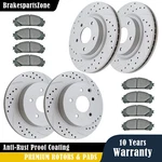 Front Rear Rotors Pads Fit For Nissan Maxima 2009-14 16-19 Slotted Brakes. Fixed Price $144.44.