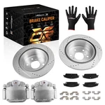 Rear Brake Rotors+calipers W/pads For Chevy Silverado 1500 2014-2018 18-B5030. Fixed Price $203.02.