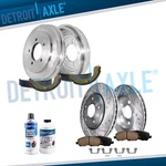 Front Drilled Rotors Pad Brake Drums Shoes Kit For Jeep Compass Dodge Avenger. Fixed Price $191.26.