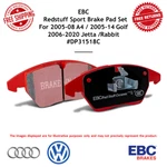 Ebc Redstuff Rear Brake Pad Set For 05-08 A4 / 05-14 Golf 06-20 Jetta Rabbit. Fixed Price $136.57.