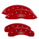 Mgp 4 Caliper Covers Engraved Front & Rear Fits Ford Oval Logo Red Finish Silver. Fixed Price $319.99.